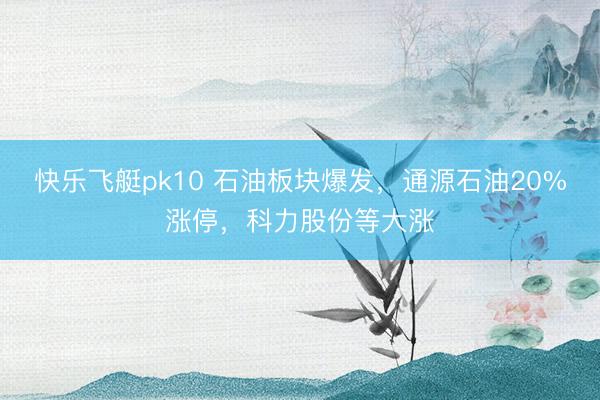 快乐飞艇pk10 石油板块爆发，通源石油20%涨停，科力股份等大涨
